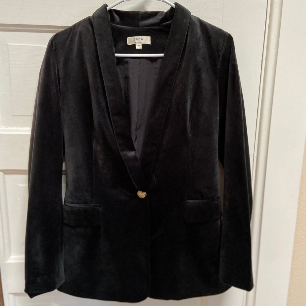 GAEA Los Angelos Black Velvet Blazer